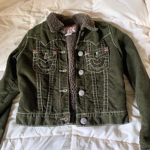 true religion olive green corduroy jacket